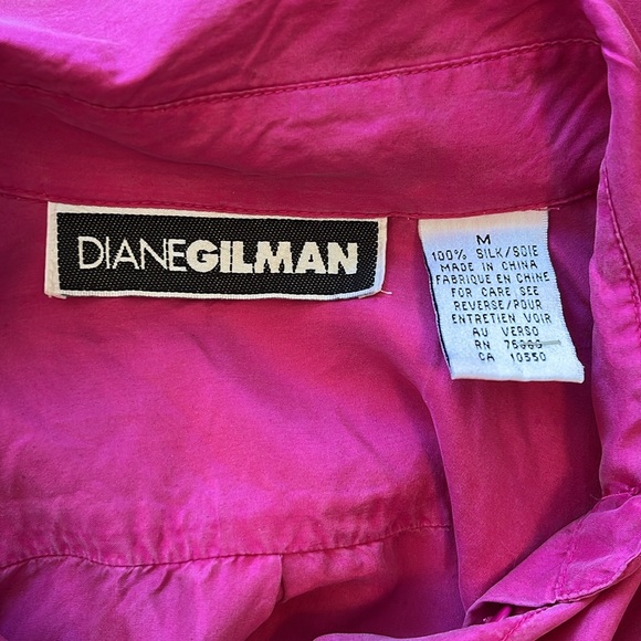 Vintage Diane Gilman Pink Silk Blouse - Picture 3 of 4